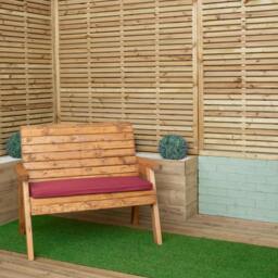 Rackhams 99 x 41cm Cushion Base for 2 Seater Wooden Garden Bench in Burgundy - thumbnail 2