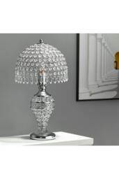 Rackhams Umbrella Crystal Table Lamp Polished for Bedroom - Multi - One Size - thumbnail 4