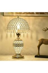 Rackhams Umbrella Crystal Table Lamp Polished for Bedroom - Multi - One Size - thumbnail 3