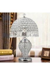 Rackhams Umbrella Crystal Table Lamp Polished for Bedroom - Multi - One Size - thumbnail 5
