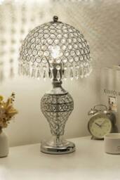 Rackhams Umbrella Crystal Table Lamp Polished for Bedroom - Multi - One Size - thumbnail 2