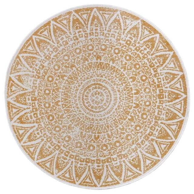 Rackhams Indoor - Outdoor Round Lilja Vintage Yellow Rug - Ø 100 cm - image 1