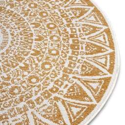 Rackhams Indoor - Outdoor Round Lilja Vintage Yellow Rug - Ø 100 cm - thumbnail 3