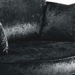Rackhams Crystal Crushed Velvet Swivel Chair - Black - thumbnail 4
