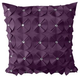 Rackhams 3D Petal Detail With Gem Stud Detail Cushion - 56cm x 56cm - Latte - thumbnail 2