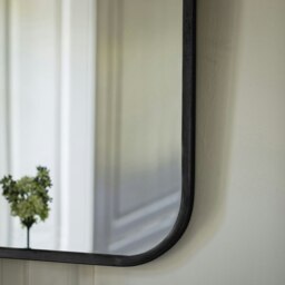 Rackhams Logan Rectangle Wall Mirror Antique Black Metal - 95.5cm x 65.5cm - Champagne - thumbnail 2