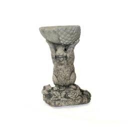 Rackhams Small Adorable Squirrel And Nut Design Stonecast Bird Bath - thumbnail 5