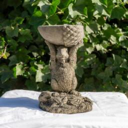 Rackhams Small Adorable Squirrel And Nut Design Stonecast Bird Bath - thumbnail 1