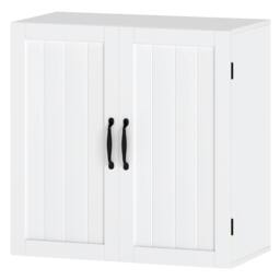 Rackhams Wall Cabinet Hanging Kitchen Cupboard Bathroom Storage Organiser White