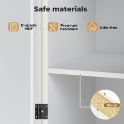 Rackhams Wall Cabinet Hanging Kitchen Cupboard Bathroom Storage Organiser White - thumbnail 4