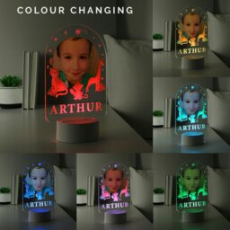 Rackhams Personalised Animal Photo Upload LED Colour Changing Night Light - thumbnail 2