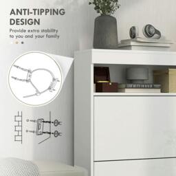 Rackhams 16 Shoe Pair Storage Cabinet, with Flip Doors - High Gloss White - thumbnail 6
