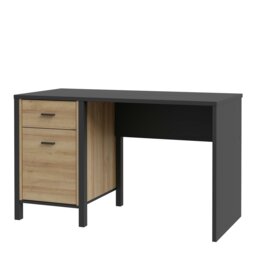 Rackhams High Rock Desk in Matt Black/Riviera Oak - Black & Riviera Oak - 56.5 - 72.3 - thumbnail 3