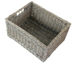 Rackhams Jumbo Antique Wash Wicker Storage Basket - White - thumbnail 4