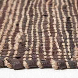Rackhams Madras Leather Hemp Rug - Brown - 66 x 200 cm - thumbnail 5