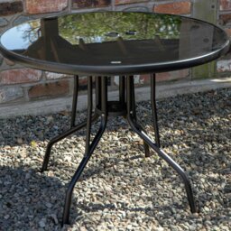 Rackhams Outdoor 4 Person Round Glass Top Garden Dining Table Chairs Set - Outdoor Furniture Sets - thumbnail 5