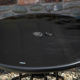 Rackhams Outdoor 4 Person Round Glass Top Garden Dining Table Chairs Set - Outdoor Furniture Sets - thumbnail 4