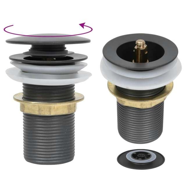 Rackhams Push Drain without Overflow Function Grey 6.4x6.4x9.1 cm