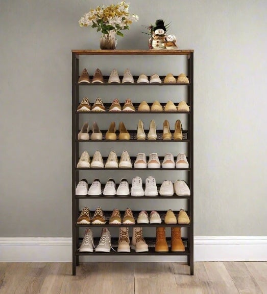 Rackhams Large Capacity Shoe Rack Tall Shoe Storage Shelf for 21 to 28 Pairs - image 1