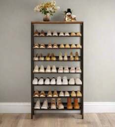 Rackhams Large Capacity Shoe Rack Tall Shoe Storage Shelf for 21 to 28 Pairs