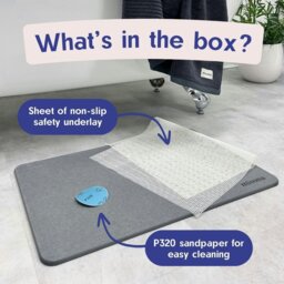 Rackhams Diatomite Stone Bath Mat - Marble - thumbnail 6