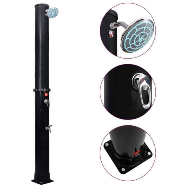 Rackhams Outdoor Solar Shower with Shower Head and Faucet 40 L