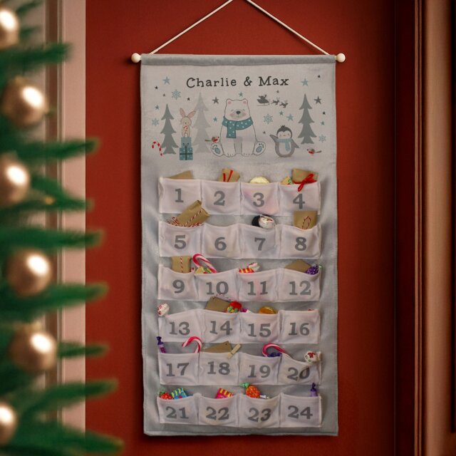 Rackhams Personalised Polar Bear Advent Calendar - Grey - image 1