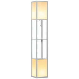 Rackhams Shelf Floor Lamp with Dual Light, for Living Room Black - thumbnail 2