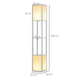 Rackhams Shelf Floor Lamp with Dual Light, for Living Room Black - thumbnail 3