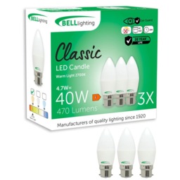 Rackhams B22 Bayonet LED Candle 4.7W Energy Saving Light Bulbs - Pack of 6 - thumbnail 2