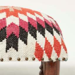 Rackhams Manila Handwoven Kilim Footstool - 50 x 30 cm - thumbnail 5
