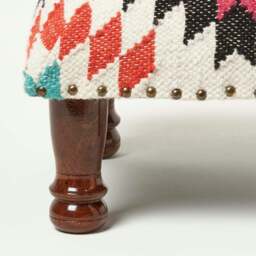 Rackhams Manila Handwoven Kilim Footstool - 50 x 30 cm - thumbnail 4