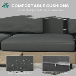 Rackhams HDPE Garden Furniture Sets with Cushions, Table, L-Shaped Sofa, Grey - thumbnail 4