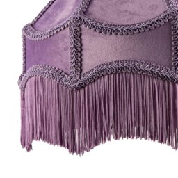 Rackhams Traditional Victorian Empire Lampshade in Soft Lilac Velvet with Tassels - thumbnail 3