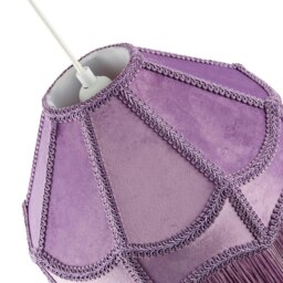 Rackhams Traditional Victorian Empire Lampshade in Soft Lilac Velvet with Tassels - thumbnail 4