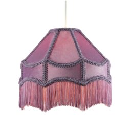 Rackhams Traditional Victorian Empire Lampshade in Soft Lilac Velvet with Tassels - thumbnail 2