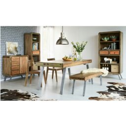 Rackhams Aaron Wood & Metal Slim Bookcase - 50CM X 40CM X 180CM  (LXDXH) - Wood - 1 - thumbnail 4