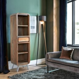 Rackhams Aaron Wood & Metal Slim Bookcase - 50CM X 40CM X 180CM  (LXDXH) - Wood - 1 - thumbnail 3