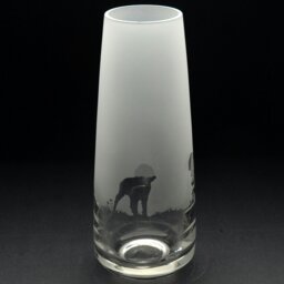 Rackhams Springer Spaniel Dog Glass Bud Vase - Hand Etched/Engraved Gift