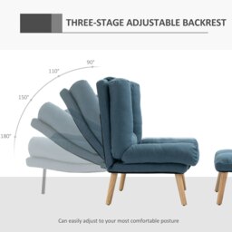 Rackhams Recliner with Ottoman 3-Position Adjustable Reclining - thumbnail 5