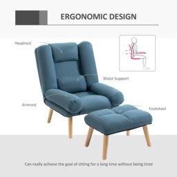 Rackhams Recliner with Ottoman 3-Position Adjustable Reclining - thumbnail 6