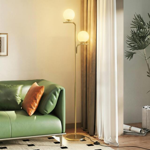 Rackhams Floor Lamp with 3 Colour Temperatures, Modern Standing Lamp - Gold - image 1