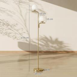 Rackhams Floor Lamp with 3 Colour Temperatures, Modern Standing Lamp - Gold - thumbnail 3