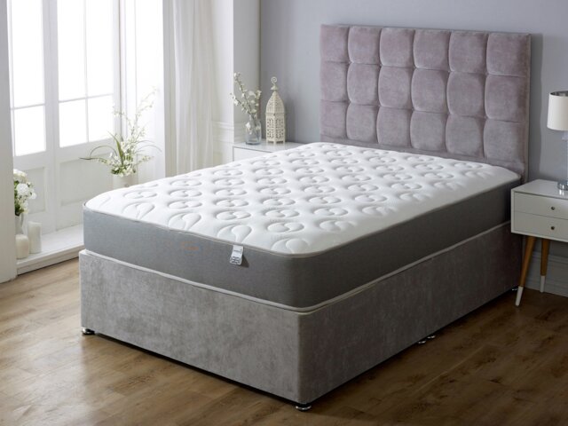 Rackhams Ying & Yang Hybrid Mattress - 20cm Deep, Premium Sprung & Memory Foam Support - Grey - 1 - 4ft Small Double Mattress (120cm x 190cm) - image 1