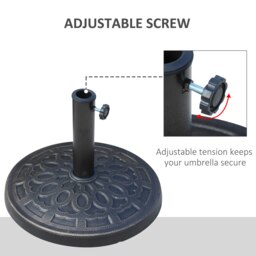 Rackhams 12kg Garden Parasol Base, Round Resin Sun Umbrella Base, Outdoor Umbrella Stand for 38mm or 48mm Outdoor Umbrella Poles, Bronze Tone - thumbnail 4
