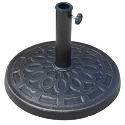 Rackhams 12kg Garden Parasol Base, Round Resin Sun Umbrella Base, Outdoor Umbrella Stand for 38mm or 48mm Outdoor Umbrella Poles, Bronze Tone - thumbnail 2