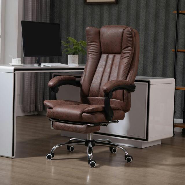 Rackhams Executive Office Chair Computer Desk Chair for Home w/ Footrest, Grey - image 1