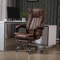 Rackhams Executive Office Chair Computer Desk Chair for Home w/ Footrest, Grey