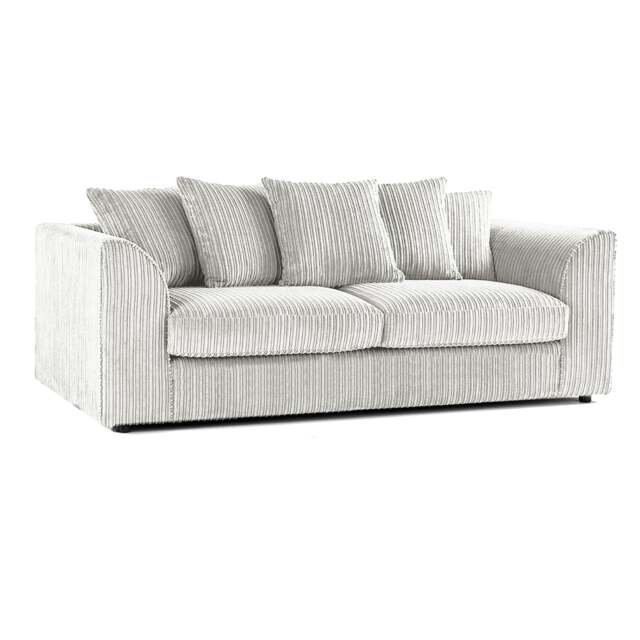 Rackhams Luxor Full Jumbo Cord 3 Seater - Scatter Back - Silver - image 1