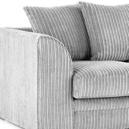 Rackhams Luxor Full Jumbo Cord 3 Seater - Scatter Back - Silver - thumbnail 4